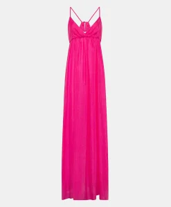 Donne Momonì Vestiti-Vestito Marisol In Cupro Jacquard - Fucsia