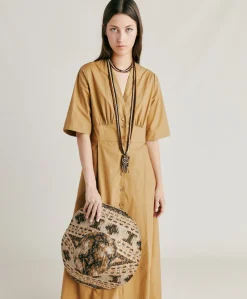 Donne Momonì Vestiti-Vestito Martinella In Popeline - Sabbia