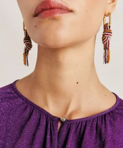 Donne Momonì Vestiti-Vestito Paradisu In Jersey Lurex - Ciclamino
