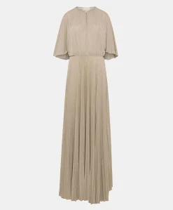 Donne Momonì Vestiti-Vestito Paradisu In Jersey Lurex - Sabbia