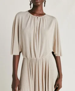Donne Momonì Vestiti-Vestito Paradisu In Jersey Lurex - Sabbia